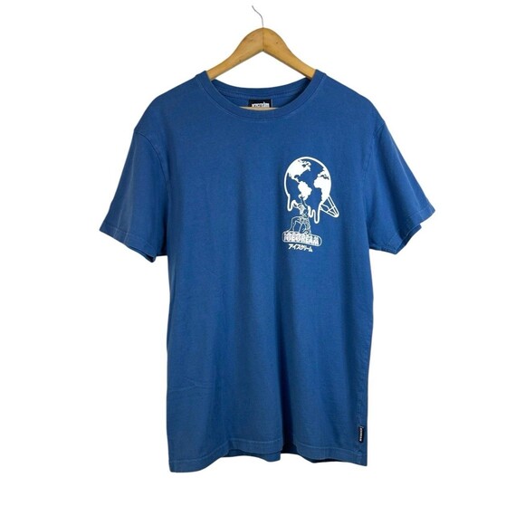 Ice Cream Y2K VINTAGE Mens Blue Graphic T-Shirt Short Sleeve Size L Cotton - Picture 1 of 10